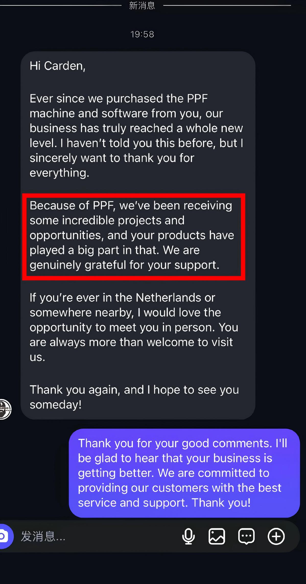 We aregenuinely grateful for your support